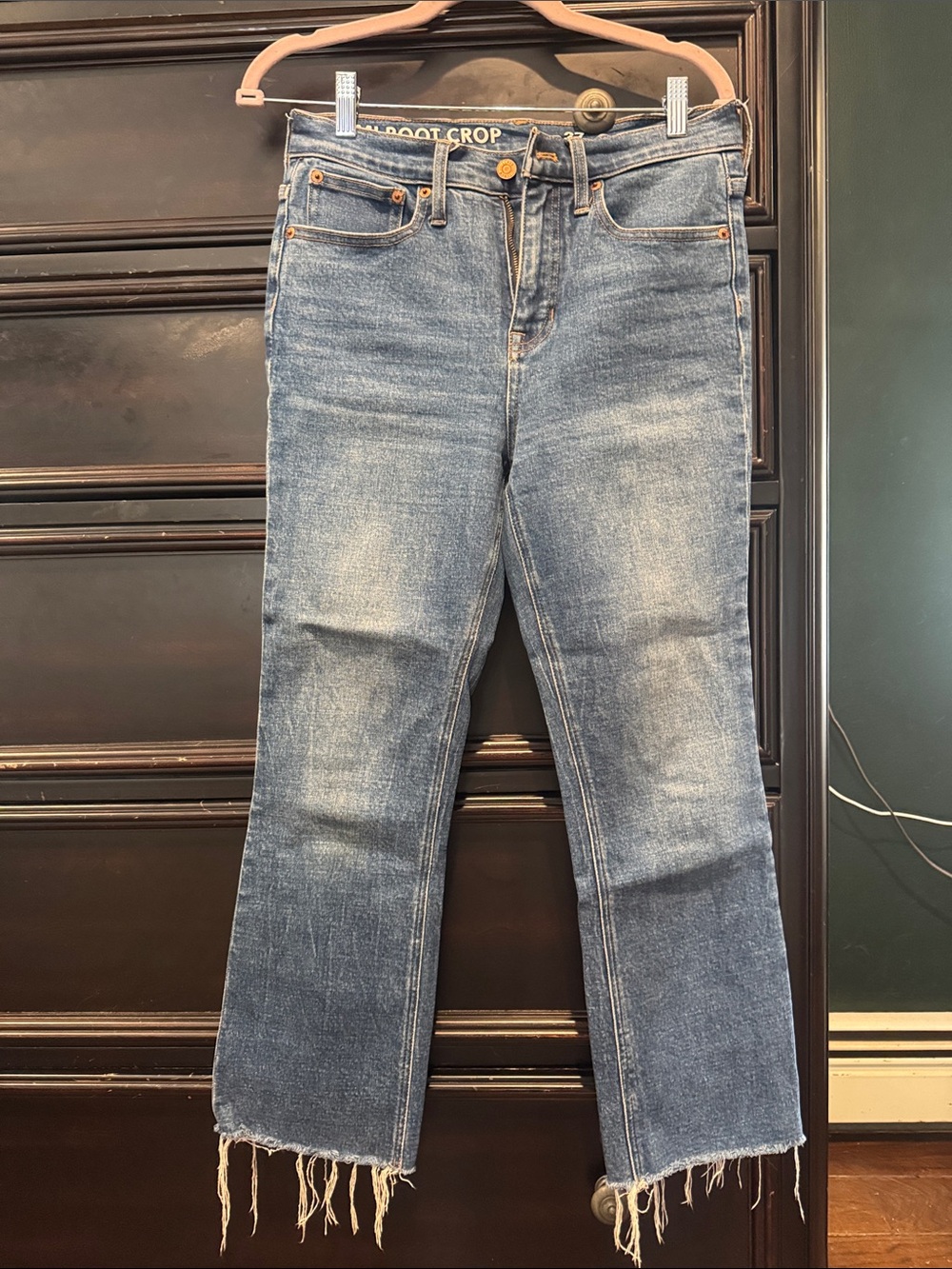 J. Crew Demi boot crop Jeans with Frayed Hem